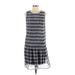 DKNY Casual Dress - Shift: Black Checkered/Gingham Dresses - Women's Size 10