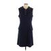 NANETTE Nanette Lepore Casual Dress - A-Line High Neck Sleeveless: Blue Print Dresses - Women's Size 12