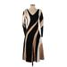 Donna Karan New York Casual Dress - Midi: Brown Graphic Dresses - Women's Size 4