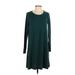 Gap Casual Dress Crew Neck Long sleeves: Teal Solid Dresses - Women's Size Small Petite