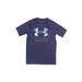 Under Armour Active T-Shirt: Blue Graphic Sporting & Activewear - Kids Girl's Size Medium