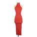 The Range Casual Dress - Midi Halter Sleeveless: Red Solid Dresses - Women's Size X-Small