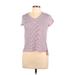 Tahari Short Sleeve T-Shirt: Pink Tops - Women's Size Large