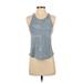 Under Armour Sleeveless T-Shirt: Blue Stripes Tops - Women's Size X-Small