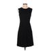 Theory Casual Dress - A-Line Crew Neck Sleeveless: Black Solid Dresses - Women's Size 2