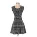 Romeo & Juliet Couture Casual Dress - Mini: Black Chevron/Herringbone Dresses - Women's Size X-Small