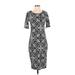 Lularoe Casual Dress - Midi: Gray Print Dresses - Women's Size Small