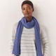 Ribbed Linen Rich Knit Scarf, Atlantic, One Size