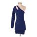 BCBGeneration Casual Dress - Mini Plunge Sleeveless: Blue Dresses - New - Women's Size X-Small