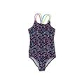 Lands' End One Piece Swimsuit: Blue Chevron Swimwear - Women's Size 12