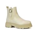 ESSEX GLAM Womens Chelsea Boots Ladies Pull On Winter Beige Faux Leather Fashion Ankle Booties Size 5