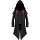 AYAZER New Medieval Halloween Retro Splicing Coat Men's Gothic Dark Costume-Retro Splicing Coat Black-M