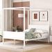 Red Barrel Studio® Rufous Canopy Bed Wood in White | 74.8 H x 62.7 W x 83.9 D in | Wayfair FBB7F9C6278E49F5A8C8B4F1B5E22A3A