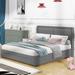 Red Barrel Studio® Raffertie Platform Storage Bed Upholstered/Metal/Linen in Gray | 43.7 H x 64.2 W x 82.7 D in | Wayfair