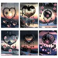 2023 New Diamond Painting Beautiful Sunset Scenery Full Round Square Mosaic Embroidery Black Wind