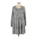 Lazy Sundays Casual Dress: Gray Leopard Print Dresses - New - Women's Size Large