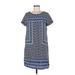 Vineyard Vines Casual Dress - Shift: Blue Aztec or Tribal Print Dresses - Women's Size 8