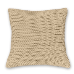 wometo Kissenbezug Strick 45x45 beige - Reißverschluss OEKO-TEX Dekokissen Sofakissen warme weiche Kissenhülle mit edlem und schlichtem Strickmuster Image