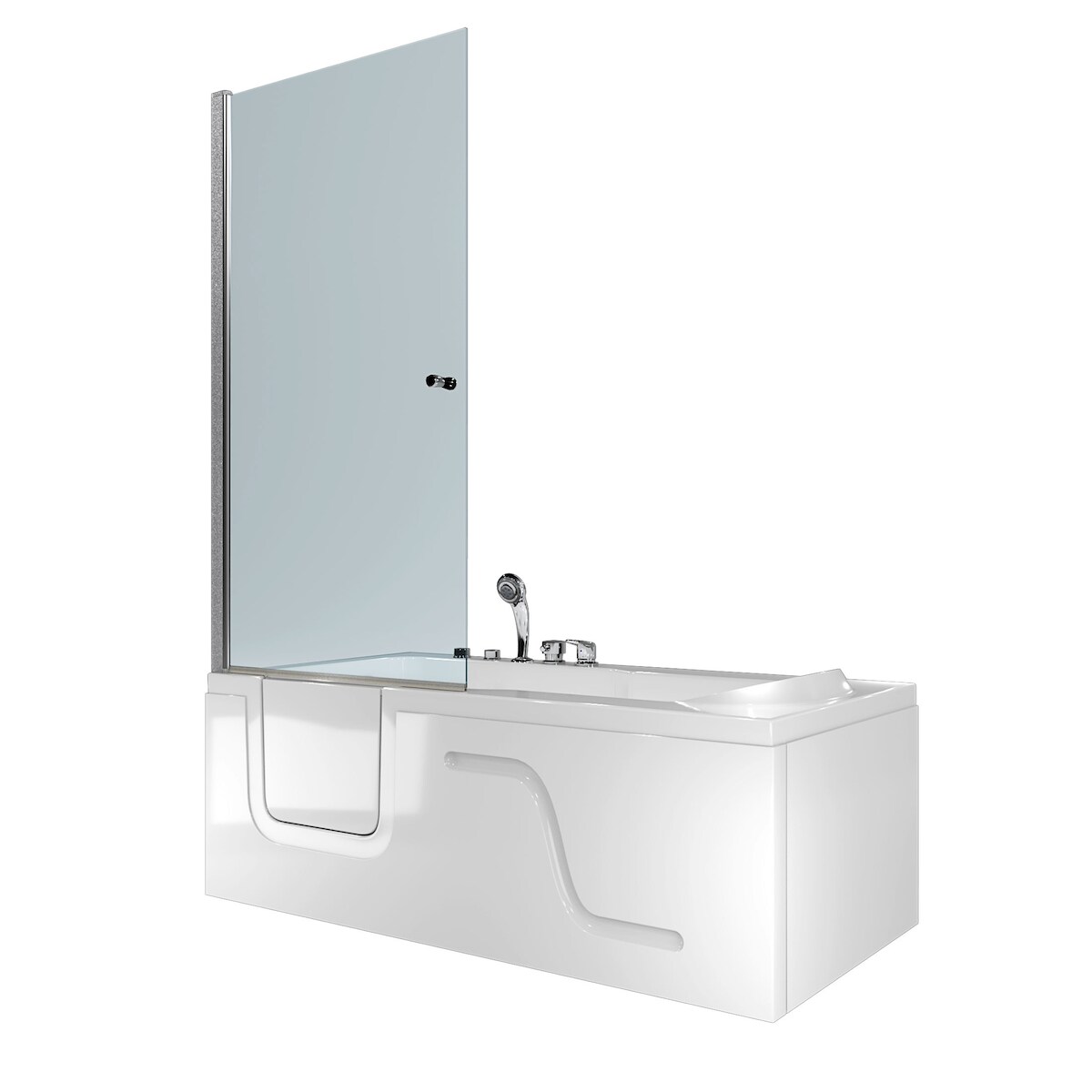 AcquaVapore Seniorendusche Kombi Duschkabine Whirlpool Seniorenwanne mit Tür S17D-EH-WP-R 75x150x194 cm Image