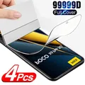 4 pezzi pellicola idrogel per Xiaomi Poco X6 F5 Pro F4 GT F3 C65 protezione dello schermo per Poco X3 X4 X5 M4 M3 M6 Pro GT 5G M5S pellicola di copertura