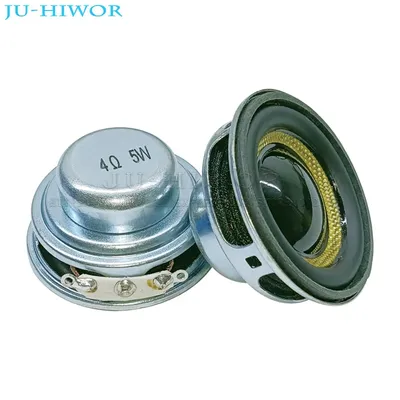 2 stücke 4Ohm 5W 40mm Runde 16 Core Dual Neodym Magnetischen Lautsprecher 1,5 zoll Gelb Glasfaser Kegel lautsprecher bluetooth-lautsprecher Image
