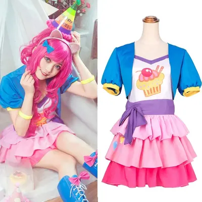 Meine Mädchen Frauen Little Pony Pinkie Pie Menschliches Cosplay Kostüm Perücke Weiblich Rosa Image