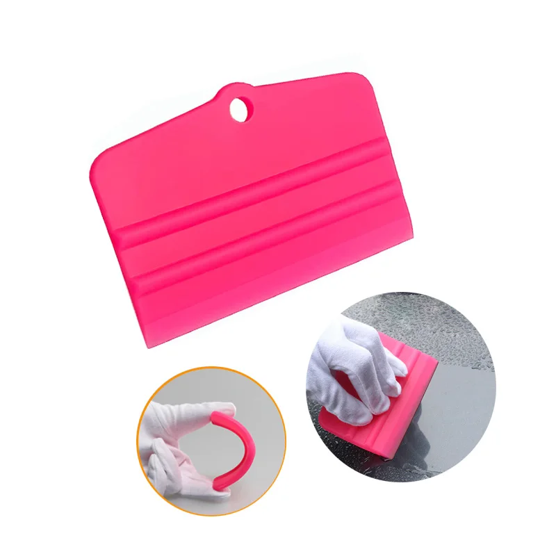 Mini Rosa Silikon Rakel Auto Vinyl Wrap Rakel Fenster Tönung Film Schaber Windschutzscheibe Weiches Wasser Wischer Auto Zubehör Image