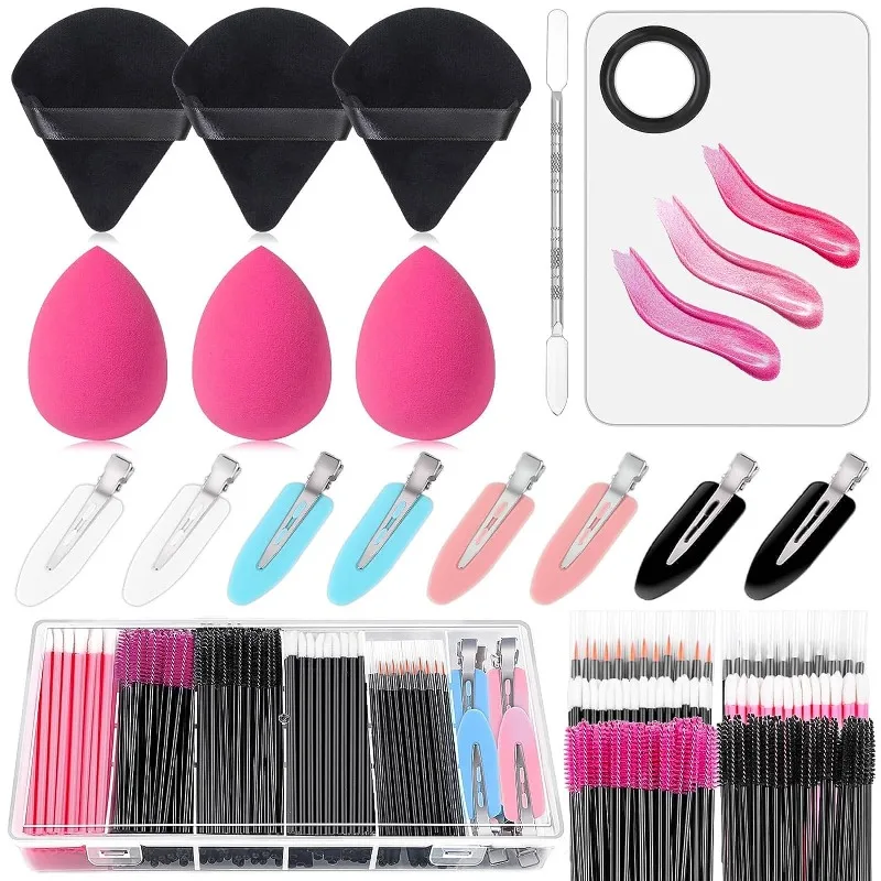 256-teiliges Einweg-Make-up-Applikator-Set mit Mischquaste, Make-up-Künstler-Werkzeuge, Zubehör für Mascara-Stäbe, Lippenpinsel und Haarspangen Image