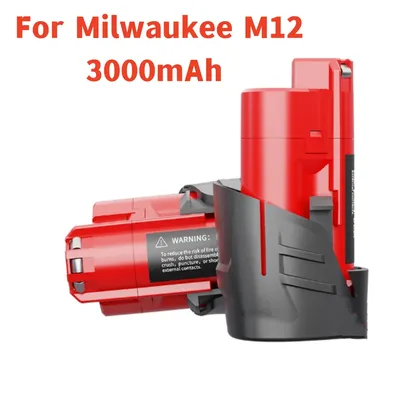 2 Stück m12 Batterie für Milwaukee 3000mAh Li-Ionen-Ersatz für Milwaukee xc 48-11-3501 48-11-3501