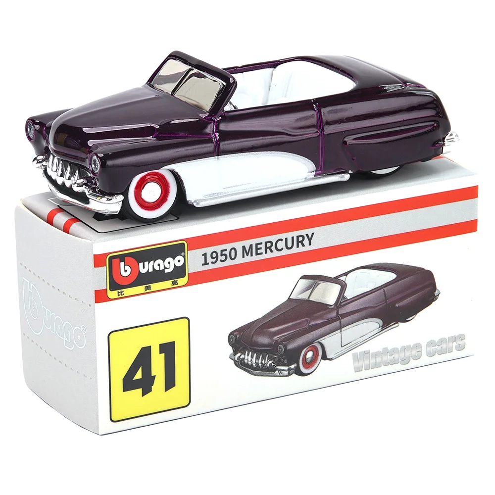 Bburago 1:64 1950 Mercury Mehrere Modell Kleine Sammlung Auto Legierung Modell Spielzeug Geschenk Szene Dekoration Klassisch und Exquisit Image