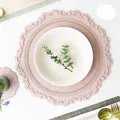 Silikon Tischset runde Blume Kaffee Esstisch Matte 34cm geprägt rosa Untersetzer hitze beständige