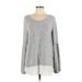 Simply Vera Vera Wang Pullover Sweater: Silver Tops - Women's Size Large