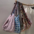 Öko Blumen Frauen Schulter Einkaufstasche weibliche Handtasche Stoff wieder verwendbare faltbare