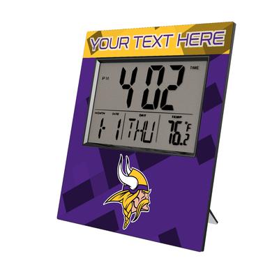 Keyscaper Minnesota Vikings Color Block Personalized Digital Desk Clock