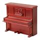 Miniature Wooden Piano Figurine: 1: 12 Red Piano Figure Furniture Musical Instrument Ornament for Children