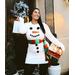 Women's Snowman Scarf Plus Size Sweater Dress