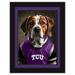 TCU Horned Frogs 12'' x 16'' Framed Dog In Jersey Print