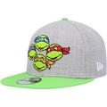 Men's New Era Heather Gray/Neon Green Teenage Mutant Ninja Turtles Trucker 9FIFTY Snapback Hat