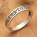 Laugh,'Inspirational Sterling Silver Band Ring with Darkened Accent'