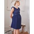 Short Dress in Jersey Knit & Broderie Anglaise, Maternity & Nursing Special navy blue