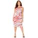 Plus Size Women's Ponte Sleeveless Shift Dress by Catherines in Chai Latte Swirl (Size 4X)