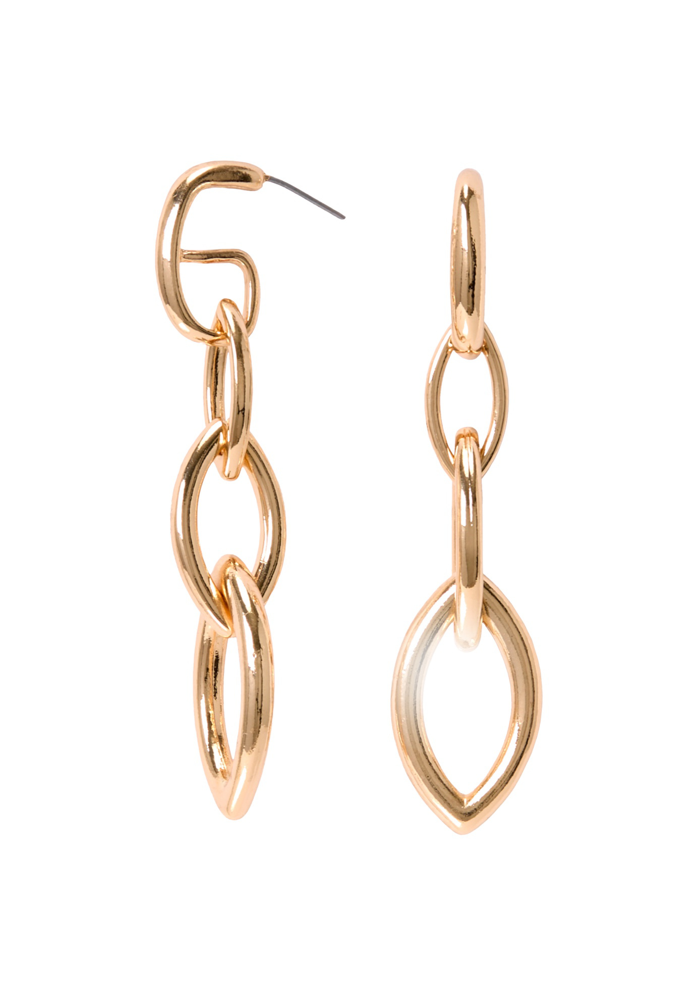 Women's Drop Chain Earrings by Accessories For All in Gold