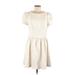 Ted Baker London Casual Dress - Fit & Flare: White Jacquard Dresses - Women's Size 8