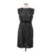 Adrianna Papell Cocktail Dress - Sheath: Black Jacquard Dresses - Women's Size 8 Petite