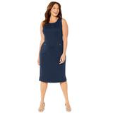 Plus Size Women's Ponte Sleeveless Shift Dress by Catherines in Navy (Size 6X)