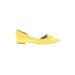 Talbots Flats: Slip-on Chunky Heel Feminine Yellow Solid Shoes - Women's Size 8 - Pointed Toe