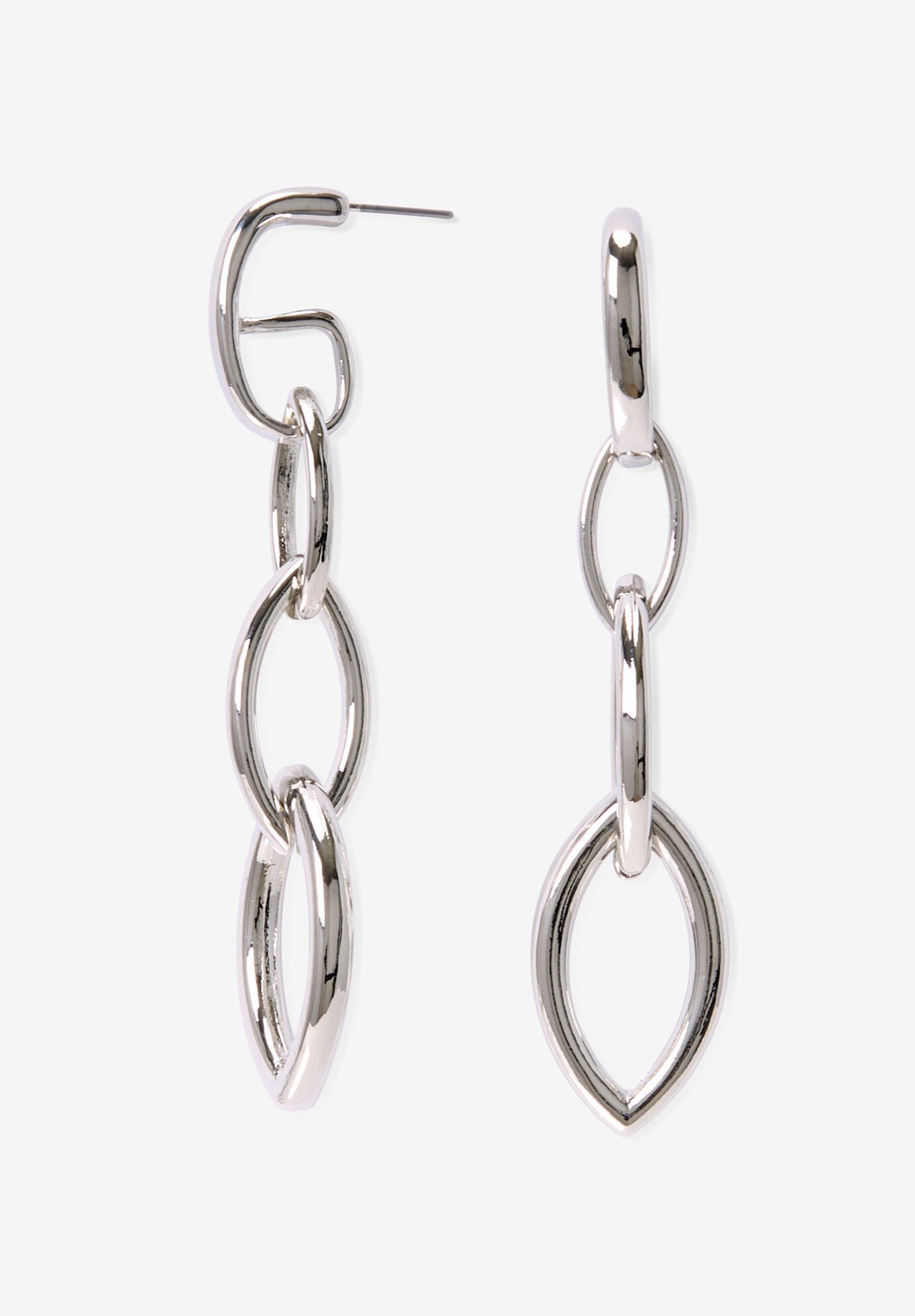Women's Drop Chain Earrings by Accessories For All in Silver