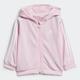 Trainingsanzug ADIDAS SPORTSWEAR "ESSENTIALS SHINY HOODED" Gr. 80, pink (clear pink, white) Kinder Sportanzüge Jogginganzüge