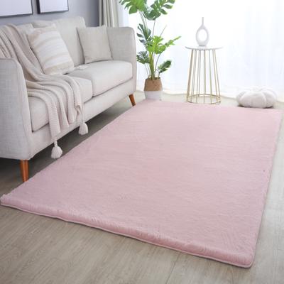 Hochflor-Teppich AYYILDIZ TEPPICHE "POUFFY 5100", rosa (rose), B:140cm H:20mm L:200cm, Polyester, Teppiche, Läufer, weicher glatter Softflor, Kaninchen Fell Haptik, waschbar Image