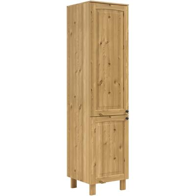 Hochschrank KOCHSTATION "KS-Osby", beige (natur), B:49cm H:202cm T:50cm, Massivholz, Schränke, Hochschrank, Kiefer massiv, Breite 50 cm, 2 Türen, 4 Einlegeböden Image